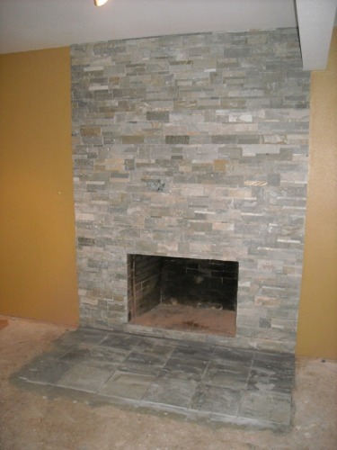 Covering A Brick Fireplace With Stone