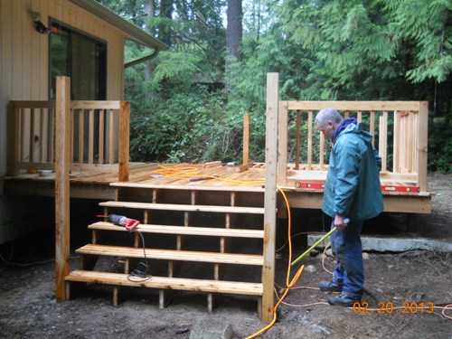 Custom Deck installation on Fox Island